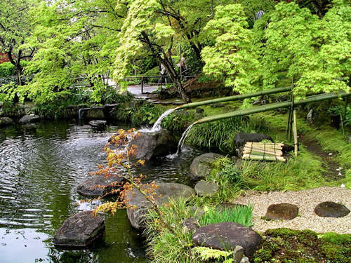 Temple pond at Hasedera, Kamakura