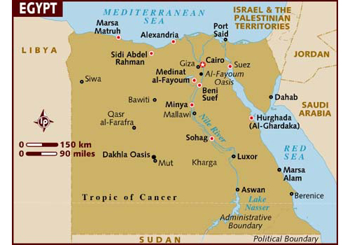 map of Egypt - attractions